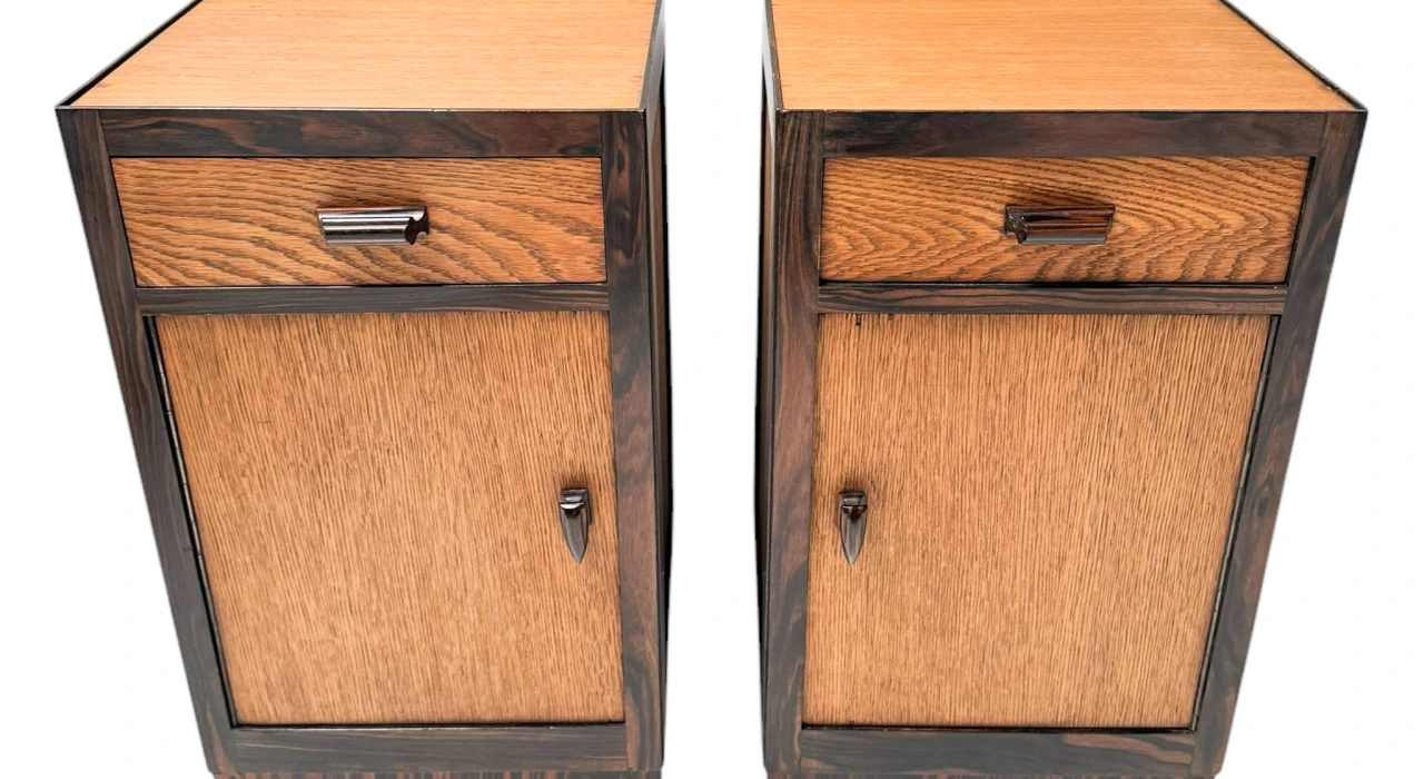 Two Art Deco Modernist Nightstands or Bedside Tables, 1920s 2